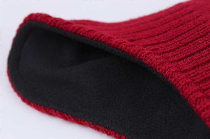 Connectyle Men's Knit Winter Hat with Ear Flaps Fleece Lined Beanie Warm Knitted Skull Cap Beanies Watch Hat