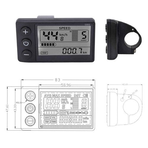 Alomejor Electric Scooter Controller Kit, Brushless Motor Control, 22A High Current, LCD Display Meter, 36/48V 500/750W, for Urban Commute, Casual Ride, Long-Distance Travel, Daily Transpor