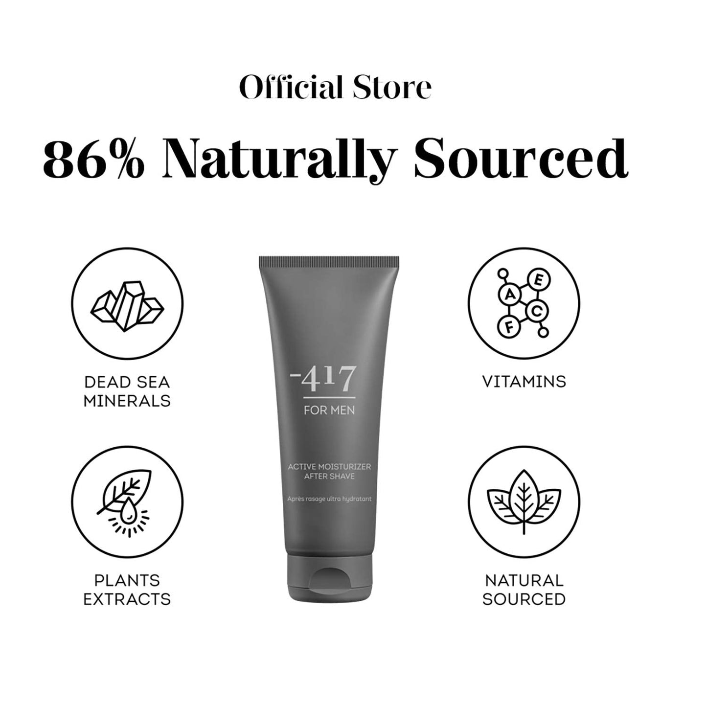 '-417 Dead Sea Cosmetics Active Vegan After Shave For Men - Soothes, Moisturizes While Protecting Skin From Cuts and Nicks 3.38 oz.
