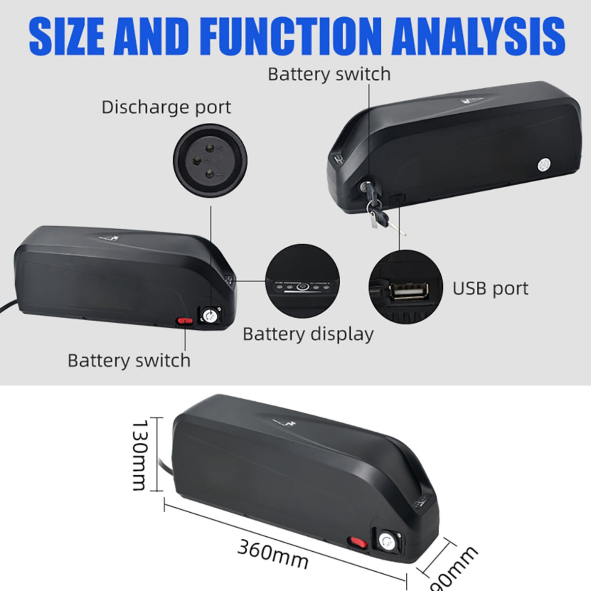 Zrpownum1 48v 15ah Electric Scooter hailong Ebike Battery for 1500W 750W 1000W Motor Kit - Lithium Ion Batterie 48V for Motor - 48Volt Electric Bicycle Battery (48V 21Ah 0-1500W)