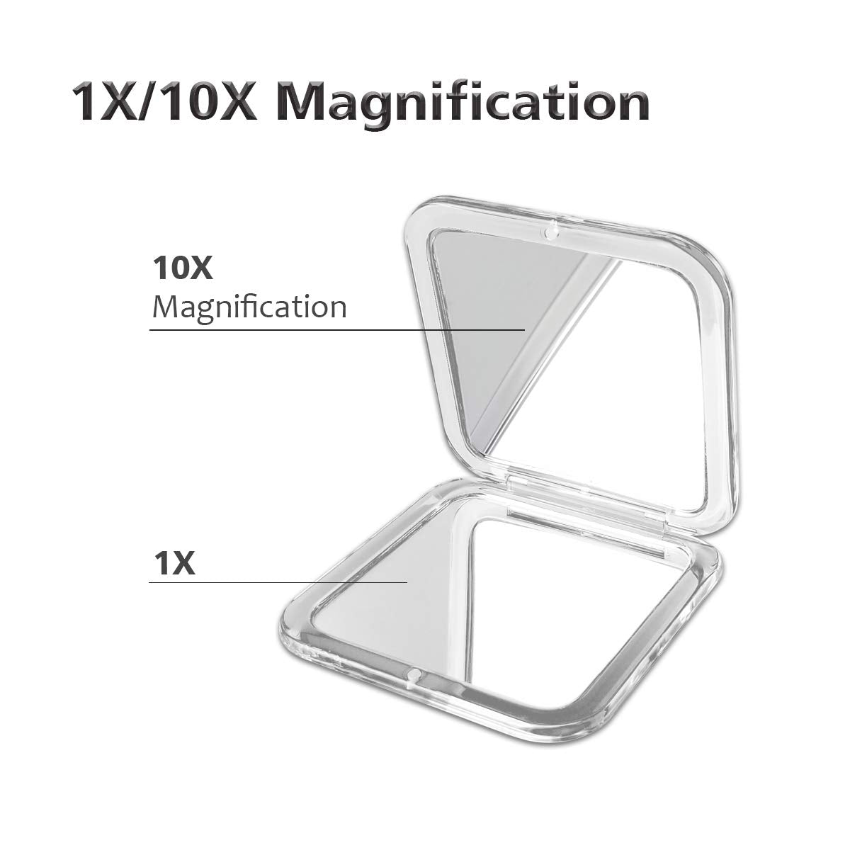 Magnifying Compact Mirror - Snowflakes Elegant Compact Pocket Mini Makeup Mirror Double Sided 1x/10x Magnification Cosmetic Mirr