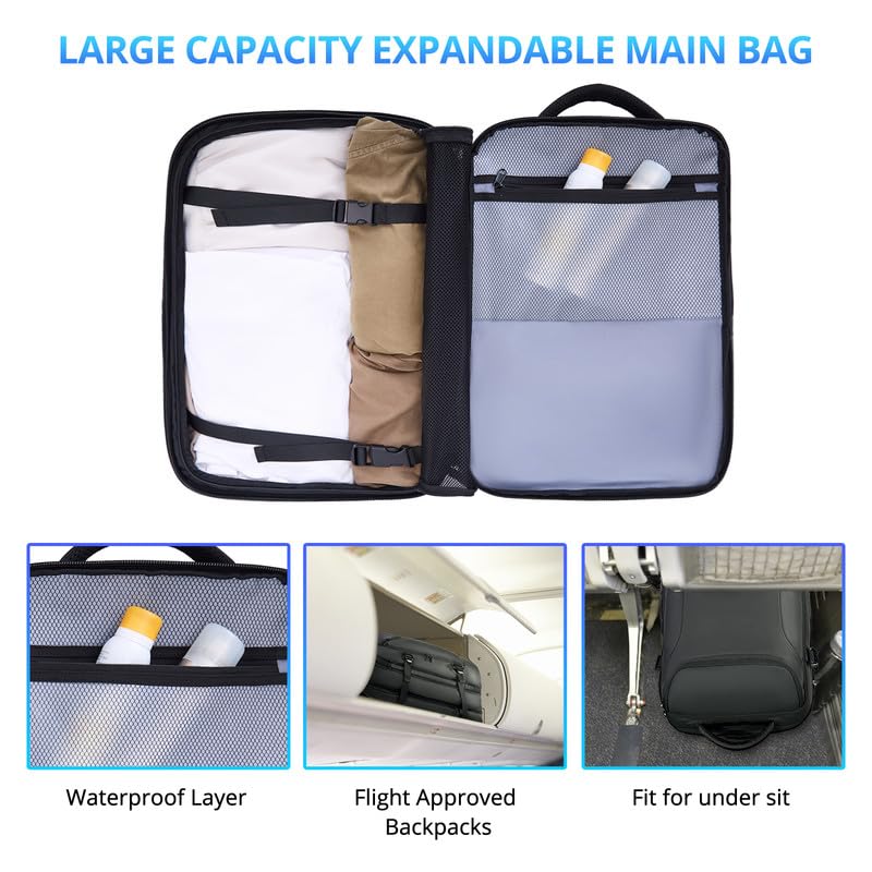 JLTDS Travel Backpack for Men 50L Expandable Flight Approved Carry on Backpacks Luggage for Travel Water Resistant 17.3 in...