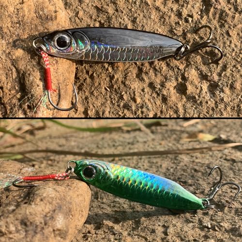 Tripquips Saltwater Jigs Fishing Lures with Ultra-Sharp Hooks, Saltwater Spoon Lure for Tuna Salmon Grouper, Sea Fishing J...