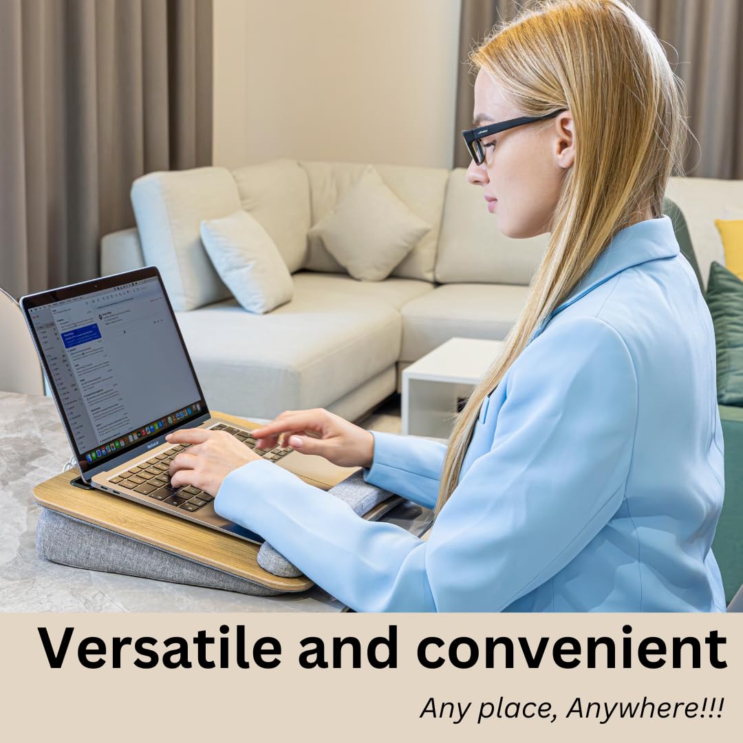 NAVASIF Portable Lap Desk for Laptop with Cushions, Work from Home Solution, Lightweight, Fits up to 15.6 inches Laptop, iPad Tablet and Phone Holder (Medium Size)
