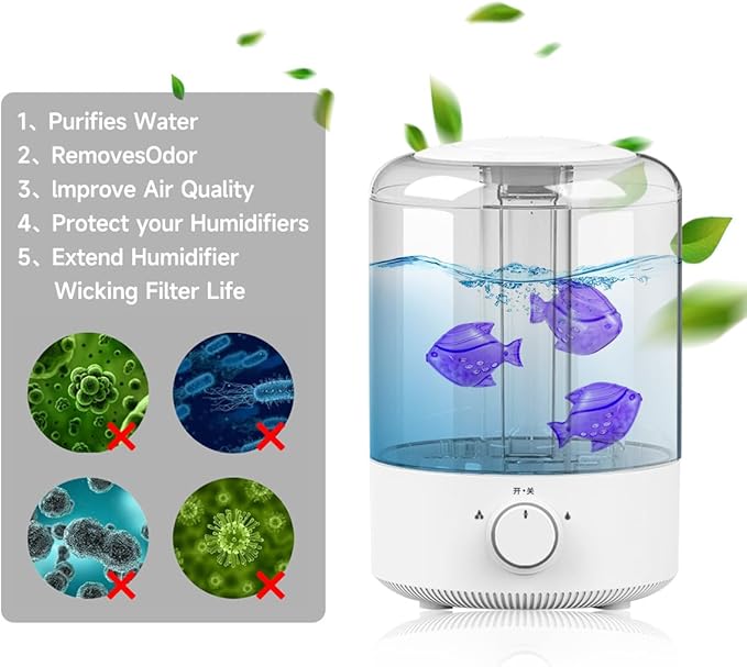 Humidifier Tank Cleaner, Raipoment 10PCS Universal Humidifier filters fish Compatible with Drop,Droplet, Warm&Cool Mist Humidifiers,Fish Tank[Keep The Water Clean]