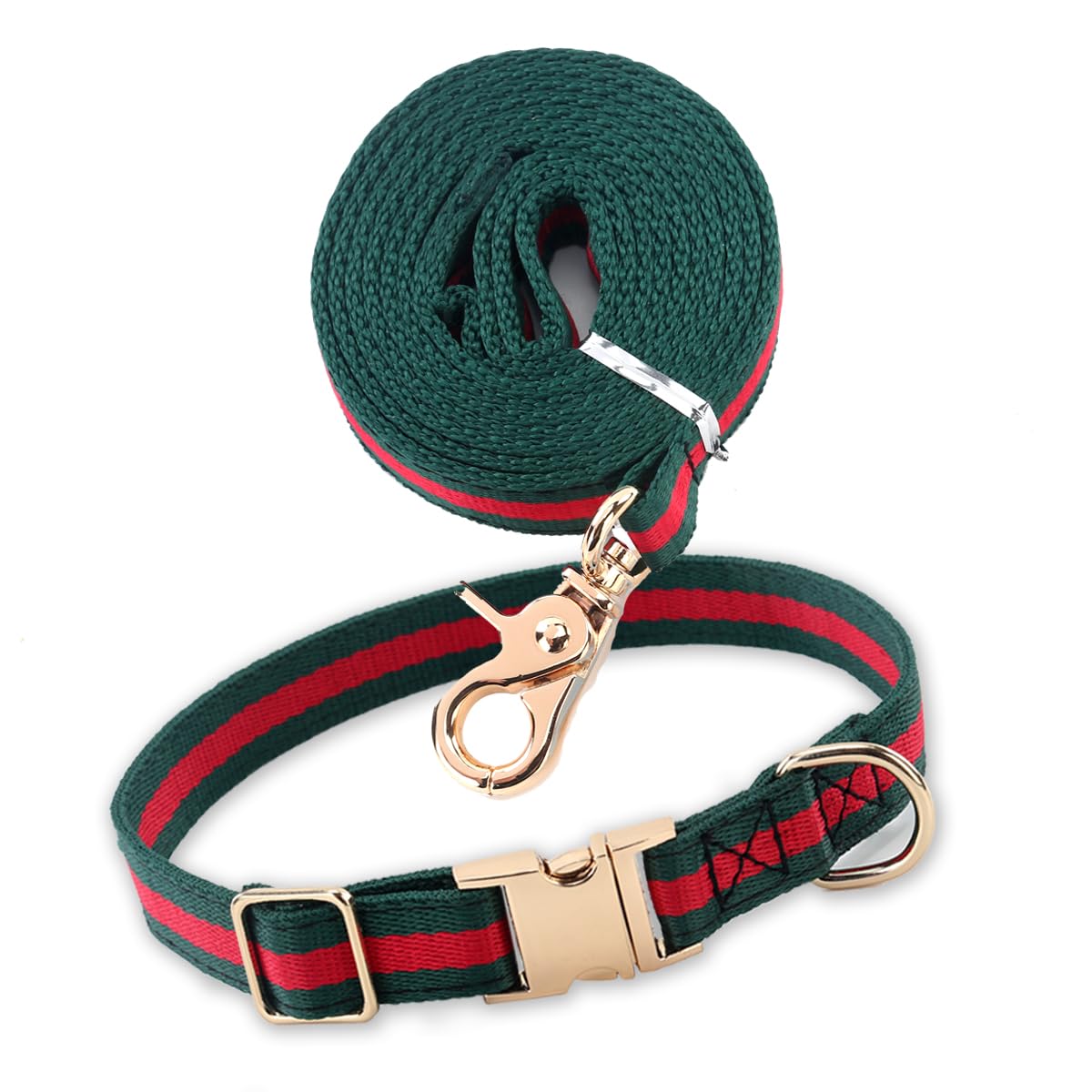 Stylish and Elegant Dog Collar,Adjustable Metal Belt Buckle, Durable High Density Fabric for Comfortable Pet Dog Collar and Dog Leash Set Packing for Puppy Small Dogs