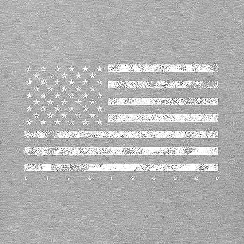 Life is Good Mens Crusher Tee Shirt, Short Sleeve Cotton Graphic T-Shirts, Classic Flag USA