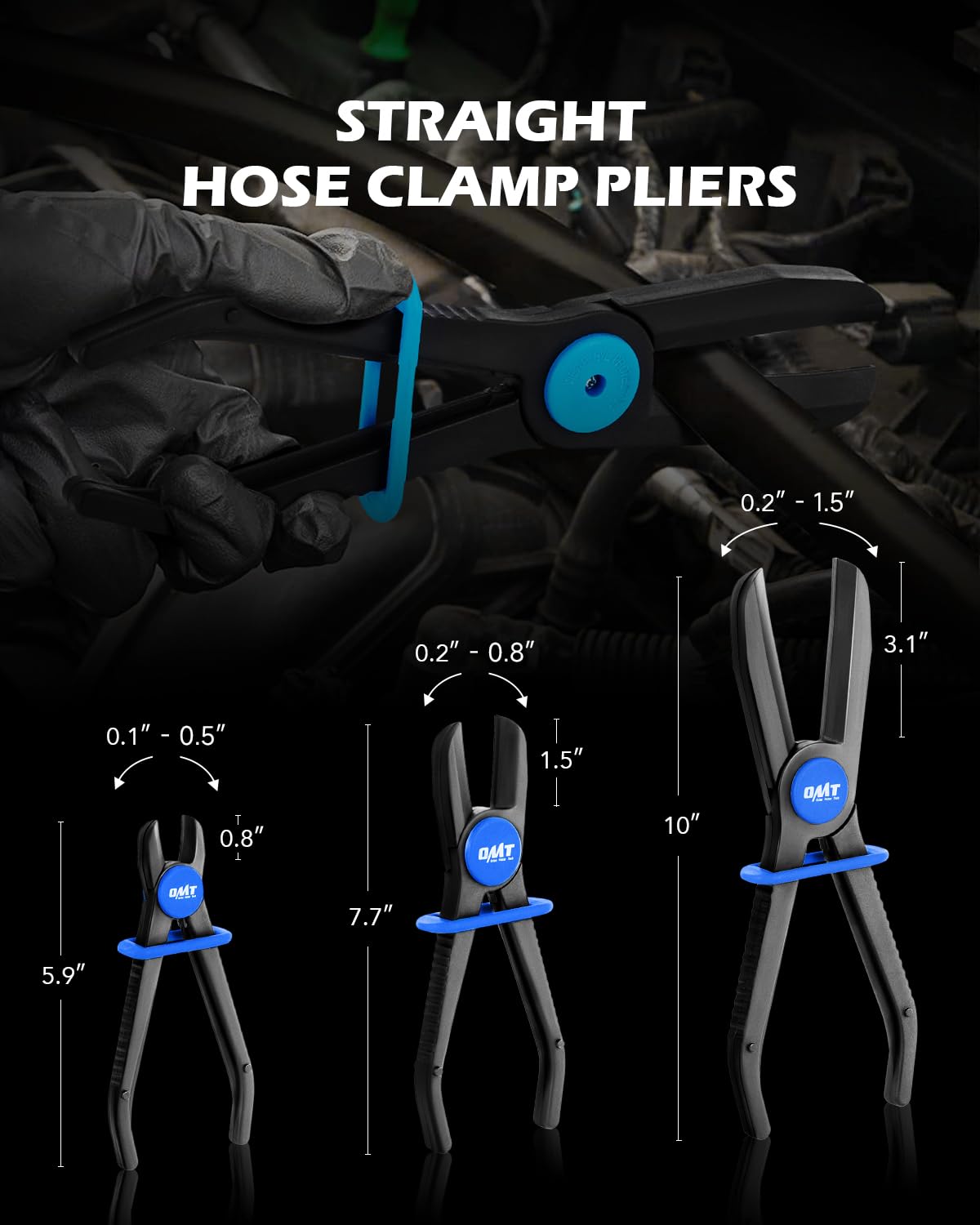 Orion Motor Tech Hose Pinch Off Pliers, 6 Piece Hose Pinch Off Pliers Set for Flexible Hoses Brake Fuel Coolant Hoses Maintenance, Hose Pinch Pliers with Straight and 90° Pliers