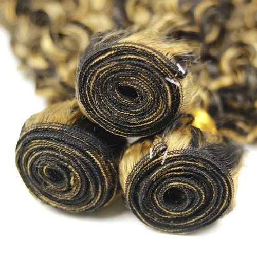 Habiliana Bundles Human Hair 20 22 24 Inch Jerry Curly P1B/27 Human Hair Bundles 12A Unprocessed Brazilian Virgin Quick Weave Hair Extensions for Black Women