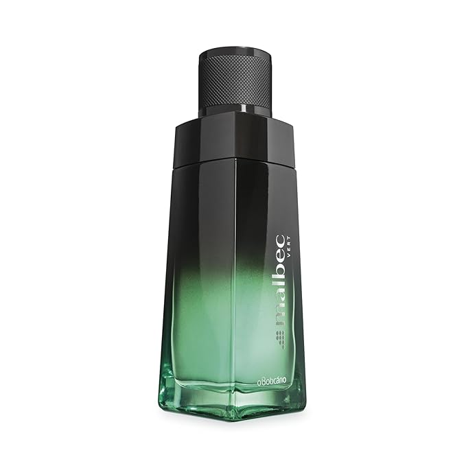 Malbec Vert Eau de Toilette By O Boticário, Cologne For Men, Long Lasting Men's Fragrance, French Oak Barrel-Aged Red Wine & Woody Fresh Scent, 3.4 Ounce