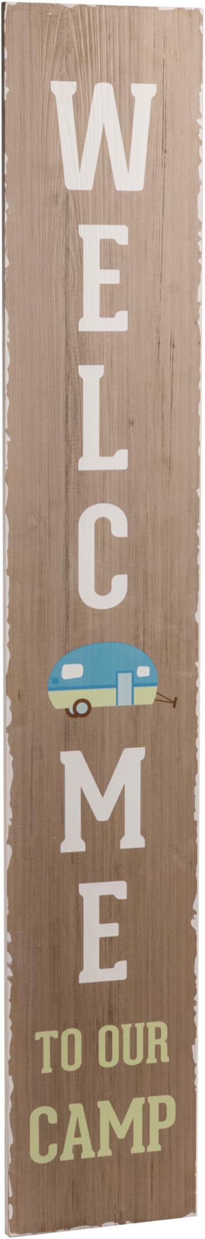 Pavilion Gift Company - Welcome To Our Camp - 48" Tall x 8" Long Porch Sign Decoration Decorative Outdoor Accessory Indoor...