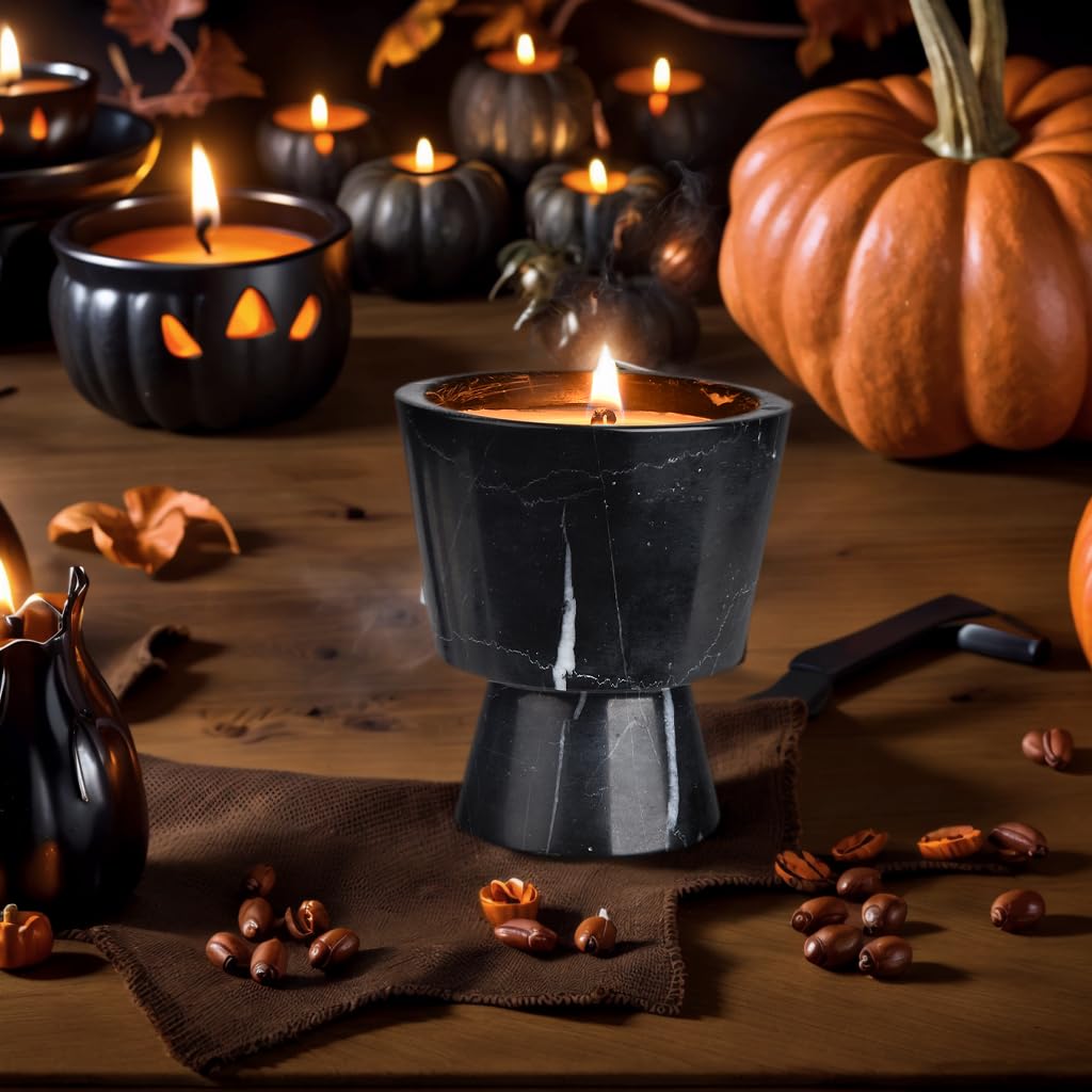 Premium Natural Soy Wax Candle in Solid Marble Container | All-Natural Scent/Long Lasting Burn Time | Elegant Recyclable Holder for Home Fragrance.Perfect for Gifting, and Seasonal Decrations.