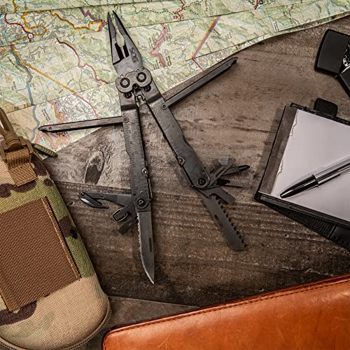 SOG Powerlock V-Cutter- Multi-Tool Pocket Utility Tool Set with 18 Specialty Tools for Heavy-Duty Field Use and Nylon Carr...