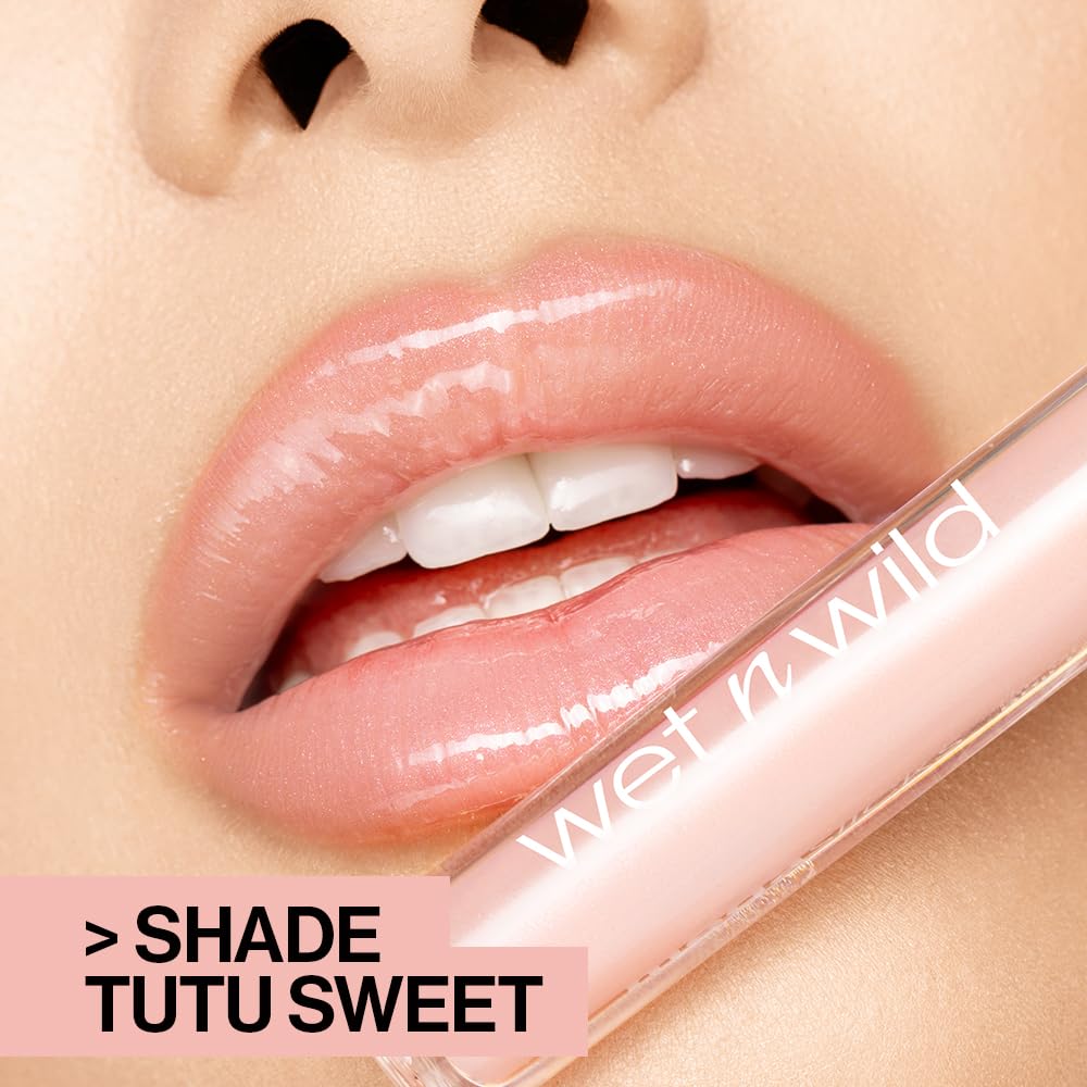 wet n wild MegaSlicks Lip Gloss, Ultra-Glossy, Vitamin-E Enriched, Ultra-Gloss High Shine Moisturizing, Cruelty-Free & Vegan - T