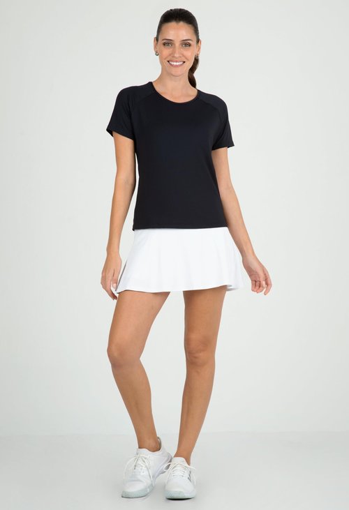 IBKUL Athleisure Wear Sun Protective UPF 50+ Icefil Cooling-Solid Short Sleeve Crew Neck-85000 Black/Solid/L