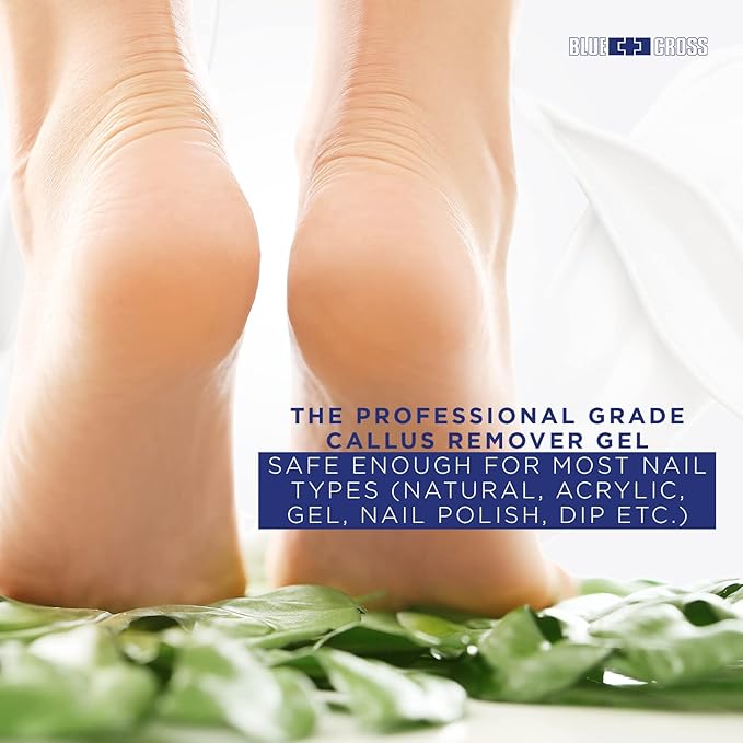 Blue Cross Callus Remover Gel for Feet or Heel, Extra Strength Professional Nail Care, File, Shaver, Scrubber & Pumice Stone Alternative for at Home Manicure/Pedicure Results, 16oz