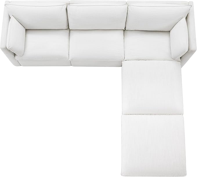 CHITA Luxury Oversized 114" L-Shaped Sectional Sofa Couch, Premium Down Filled Cloud Modular Sectional with 2 Storage Ottomans, FSC Certified, 5 Seat for Living Room, Cream