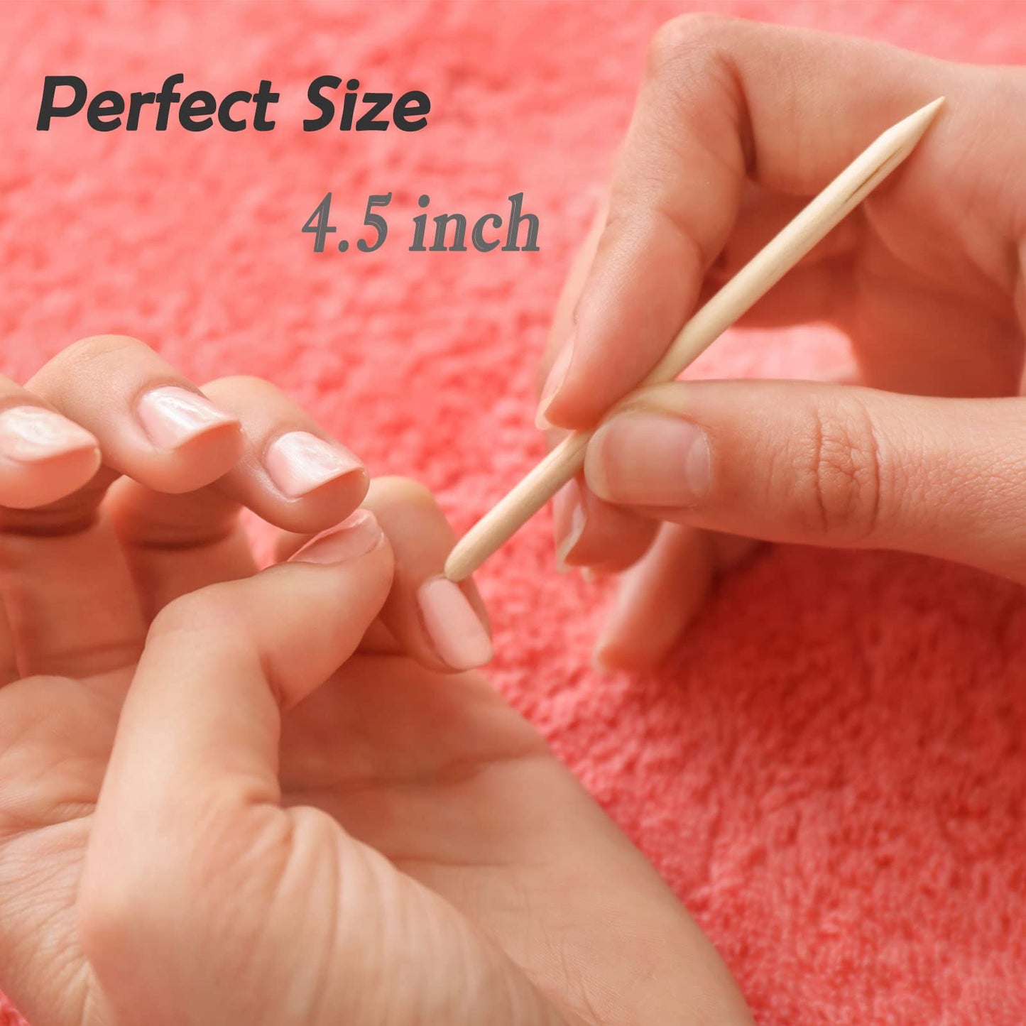 fiezkaa 200 Pcs Orange Wooden Sticks for Nails, 4.5 Inch Double Sided Wood Cuticle Pusher Tool Disposable Orangewood Nail Stick,