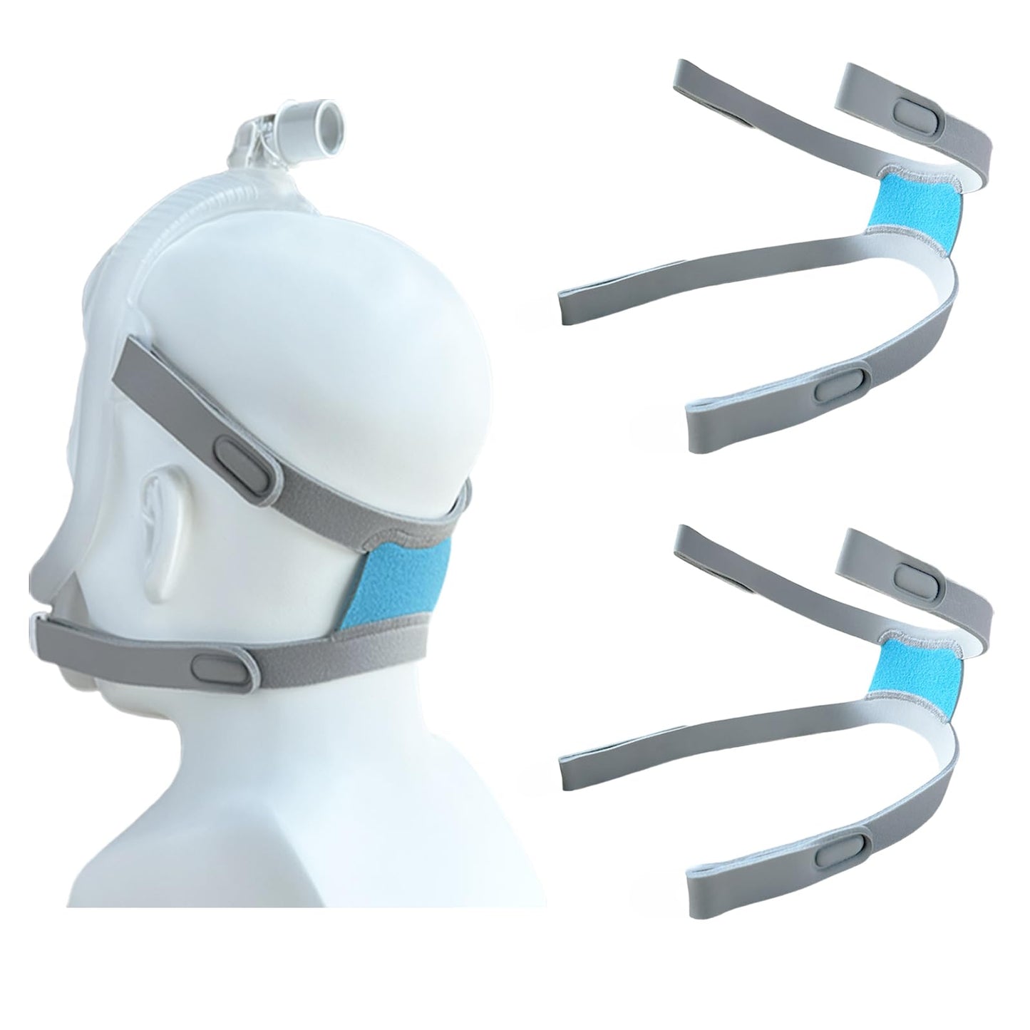 GJX 2 Packs Replacement Headgear Straps for Airfit F30i CPAP Nasal Mask Full Face Replace Part Adjustable Straps Compatibility with F30i Headgear(Without Clips Mask Frame)