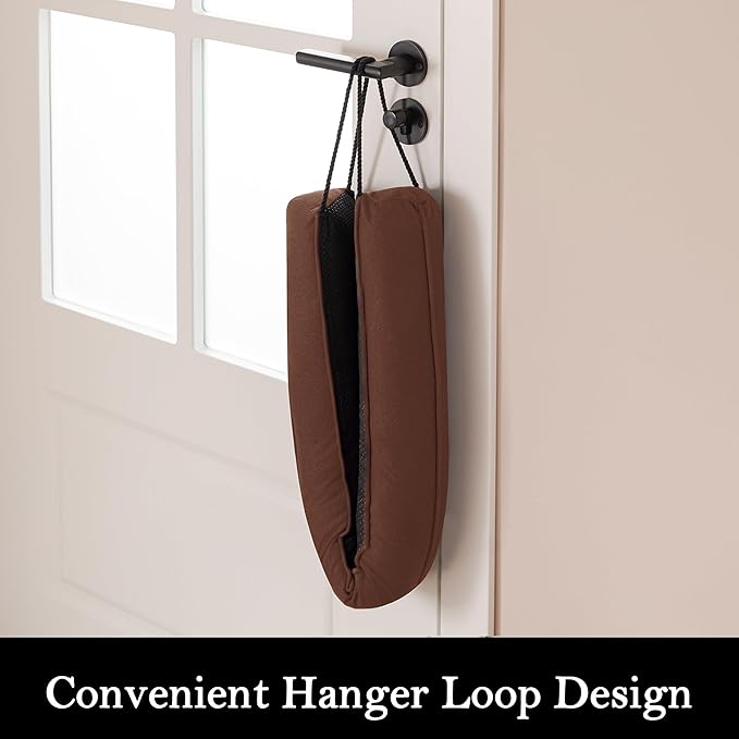 Sunolga Door Draft Stopper Blocks Hot and Cold Air with Removable Washable Cover for Bottom of Door, All-Season Seal for Noise, Light, Dust, Door Sweep for Gaps Up to 3", Home Essentials, 36", Brown