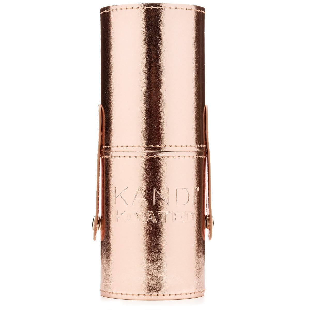 Kandi Koated Makeup Brushes Set with Faux Leather Travel Case [Rose Gold] Synthetic Makeup Brush Kit with Daily Affirmations by