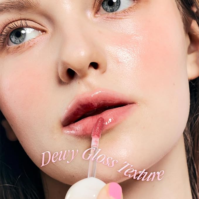 dasique Pure Water Lip Gloss #07 Soft Fig 0.09 oz | Variety of Colors | Dewy Gloss | Buildable Gloss Tesxture | Non-Sticky | K-beauty