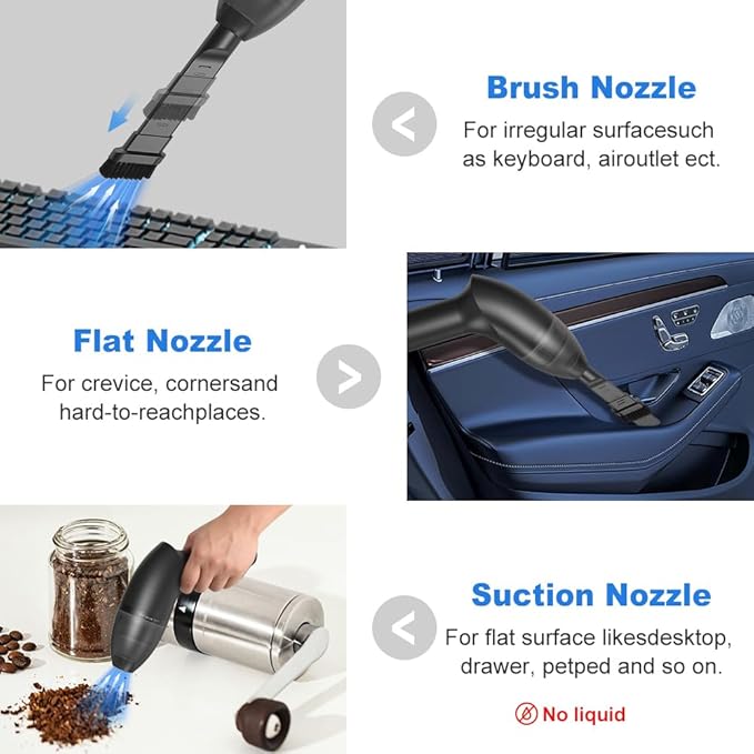 4.3Kpa Keyboard Vacuum Cleaner Portable Computer Vacuum Handheld Vacuum Cleaner Cordless Dust Cleaner for Car Sewing Machine Pet Hairs Crumbs Laptop Desktop Piano
