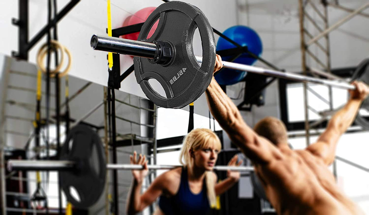 Clout Fitness Quick Release Pair of Locking 2" Olympic Size Barbell Clamp Collar Great for Pro Training (Black Matte)