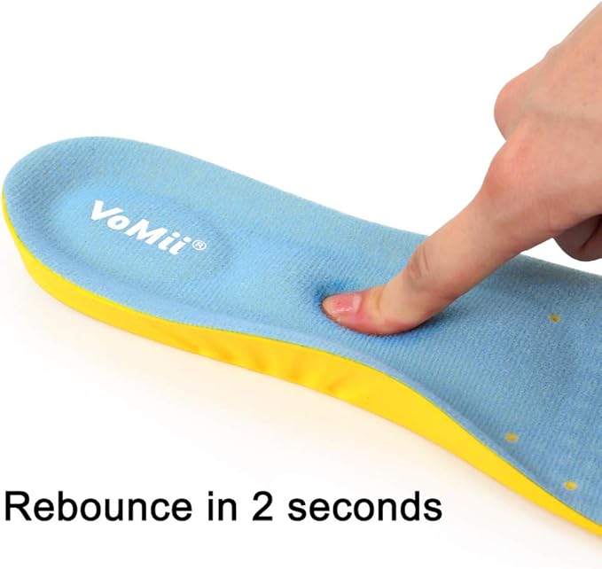 Shoe Insoles for Kids and Women, Memory Foam Insoles, Comfortable Sports Shoe Inserts for Shock Absorption and Relieve Foot Pain, Plantar Fasciitis Arch Support Insoles, S(Women 5-6/ Kids 2-5) Blue