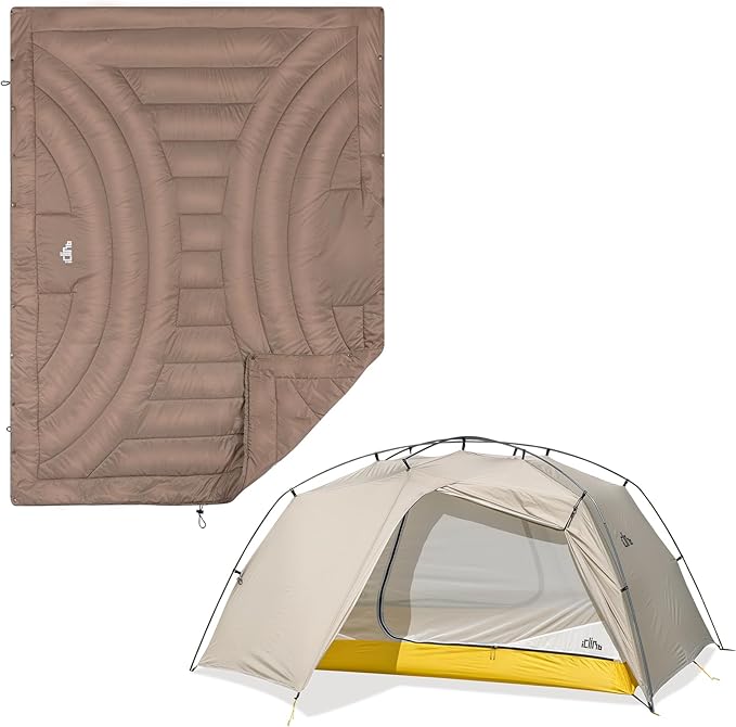 iClimb 1 3M Thinsulate Insulation Warm Blanket and 1 Ultralight 3 Season Tent, Ultralight Compact for Adults Outdoor Campi...