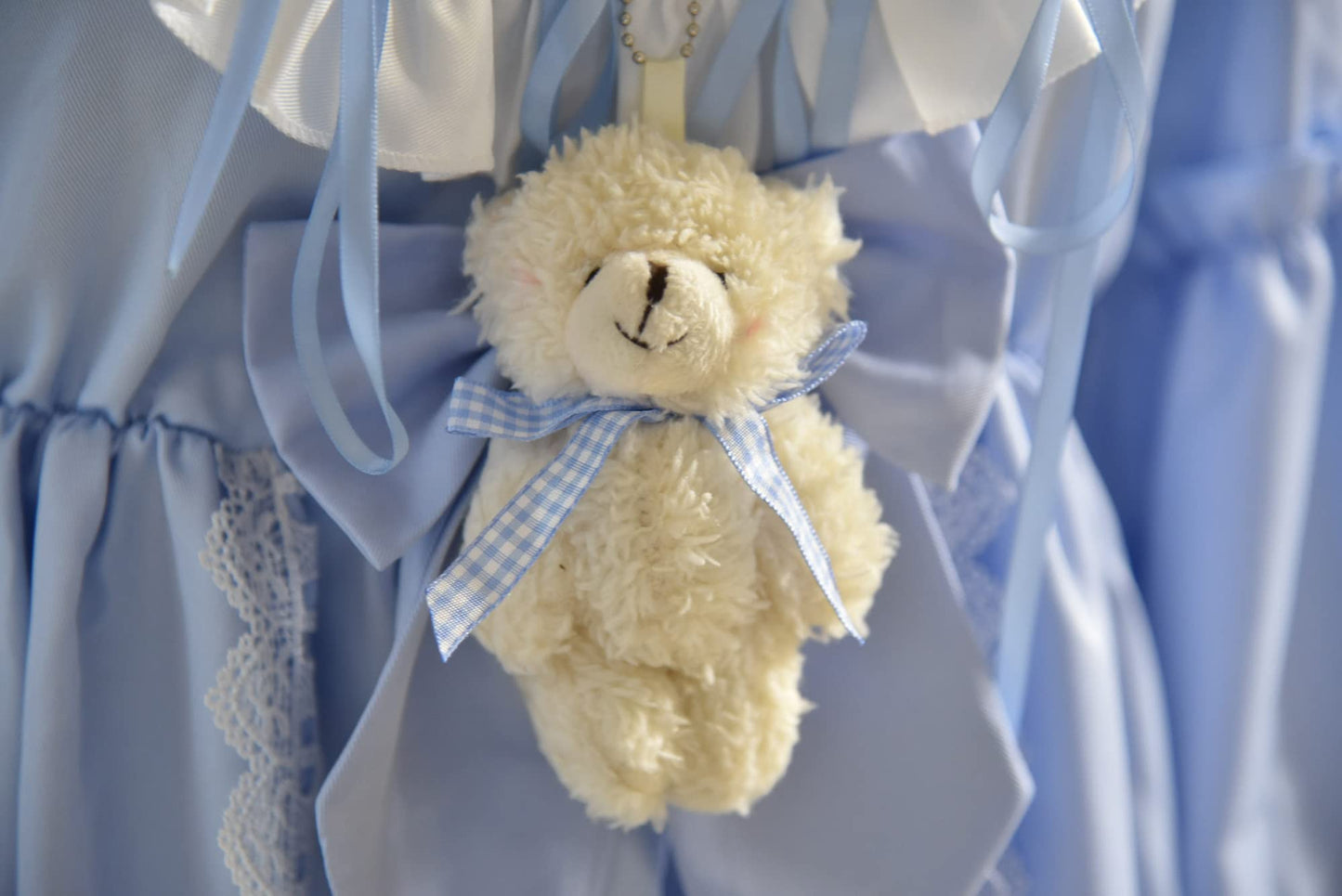 Qusuxi Girls Lolita Princess Dress Kawaii Long Sleeve Chiffon Skirt Cute Girl Dress (Sky Blue)
