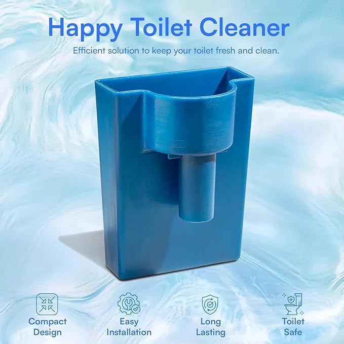 Happy Toilet Cleaner 2 Pack – Self-Cleaning Toilet System | Easy Install Toilet Tablet Holder for a Deep Clean with Every Flush | Made in the USA