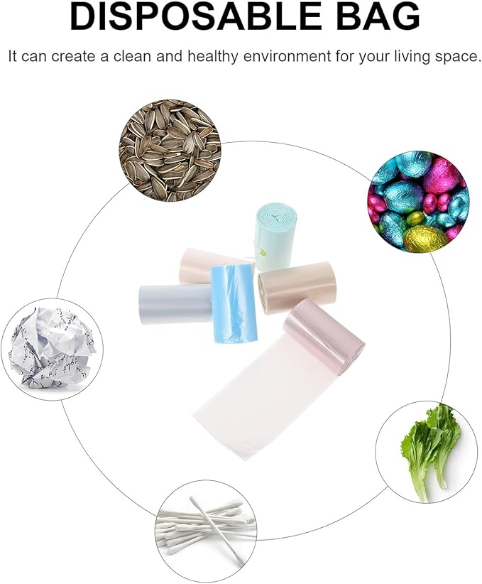 180pcs Portable PE Trash Bags for Office Desktop Garbage Can Small Disposable Rubbish Bags with Capacity Compact and Thickened for Travel and Home Use