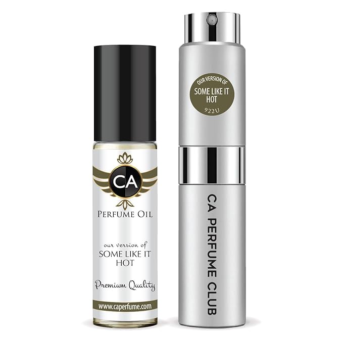 CA Perfume Duo Impression of Some Like It Hot For Women And Men Perfume Layering Set Long Lasting Travel Size EDP + Body Oil Roll-On Bottle 0.27 Fl Oz+0.33 Fl Oz