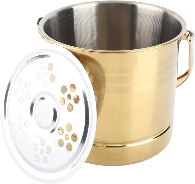 Insulated Stainless Steel Ice Bucket 1L Professional Thickened Stainless Steel Ice Bucket with Filter Plate for Cocktail B...
