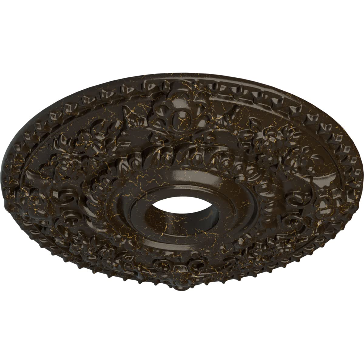 Ekena Millwork Cm18Roshc Rose Ceiling Medallion, 18 Od X 3 1/2 Id X 1 1/2 P, Stone Hearth Crackle