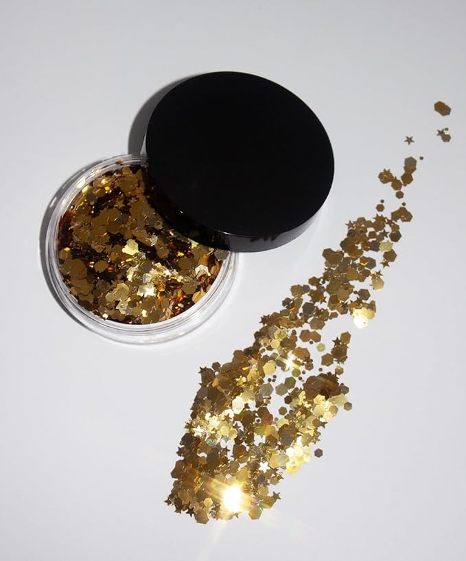 Rhythm Biodegradable Chunky Glitter // Karizma Beauty Gold Bio Glitter Eco Glitter Face Glitter Festival Chunky 10g