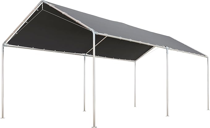 Outsunny 10'x20' Carport Outdoor Heavy Duty Party Tent Galvanized Car Canopy with Included Anchor Kit, 3 Reinforced Steel ...