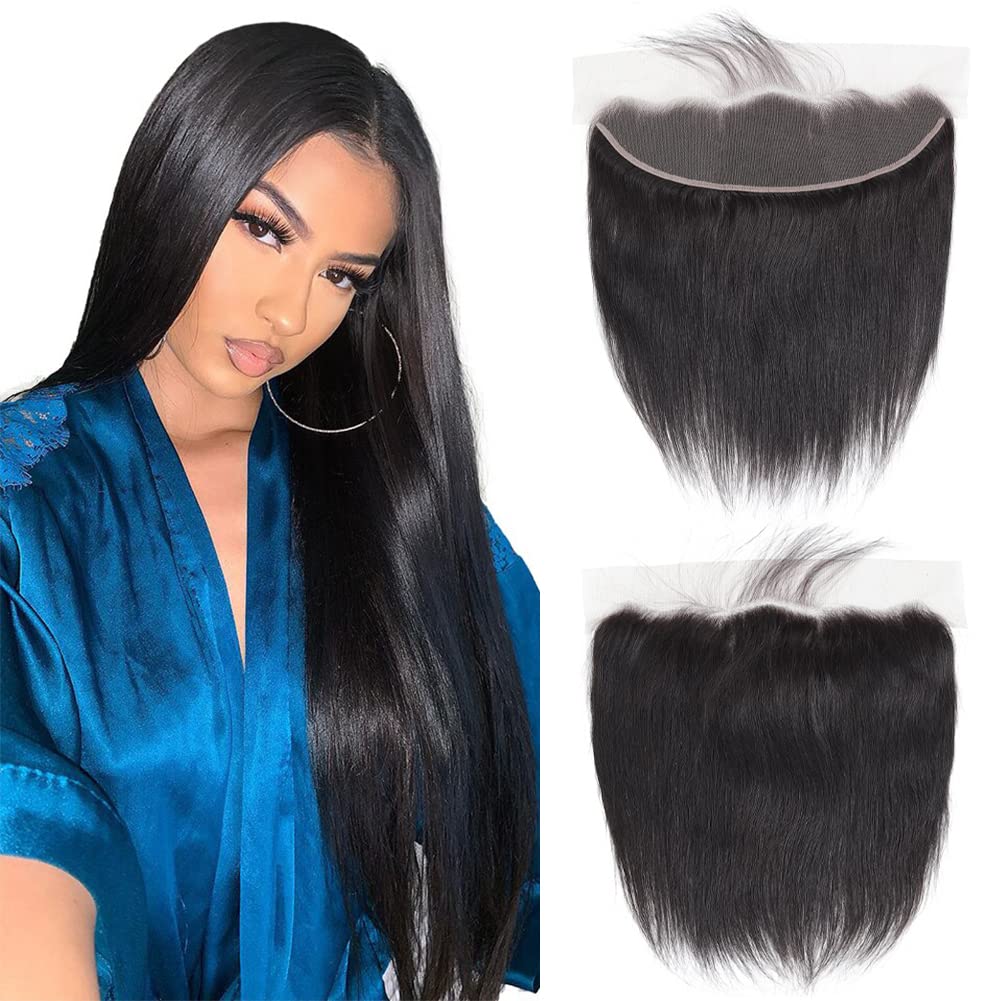 13x4 Ear to Ear Transparent HD Lace Frontal Closure 12A Unprocessed Brazilian Virgin Human Hair Frontal 18 Inch Silky Straight F