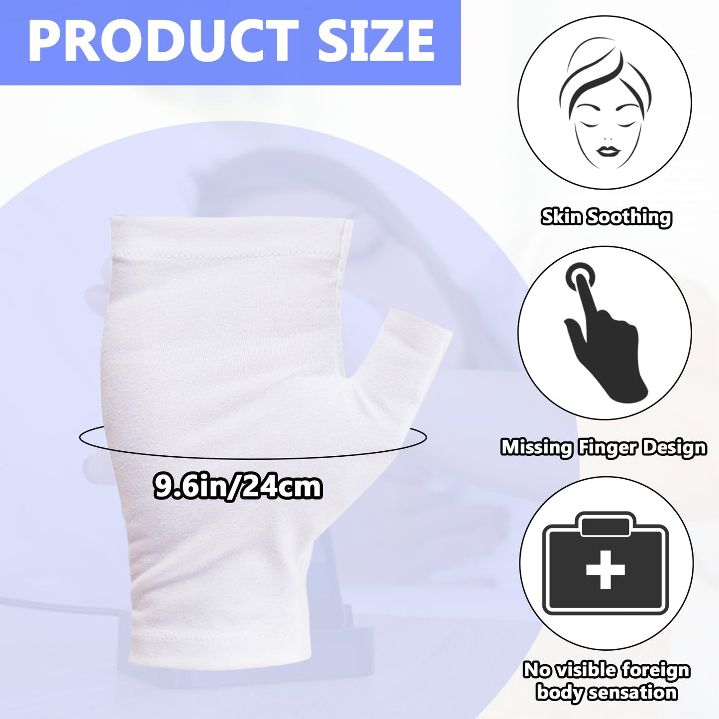 6 Pairs Cotton Gloves Eczema, Cotton Eczema Gloves for Women and Men, Touchscreen Fingerless White Gloves for Art Handling, Fing