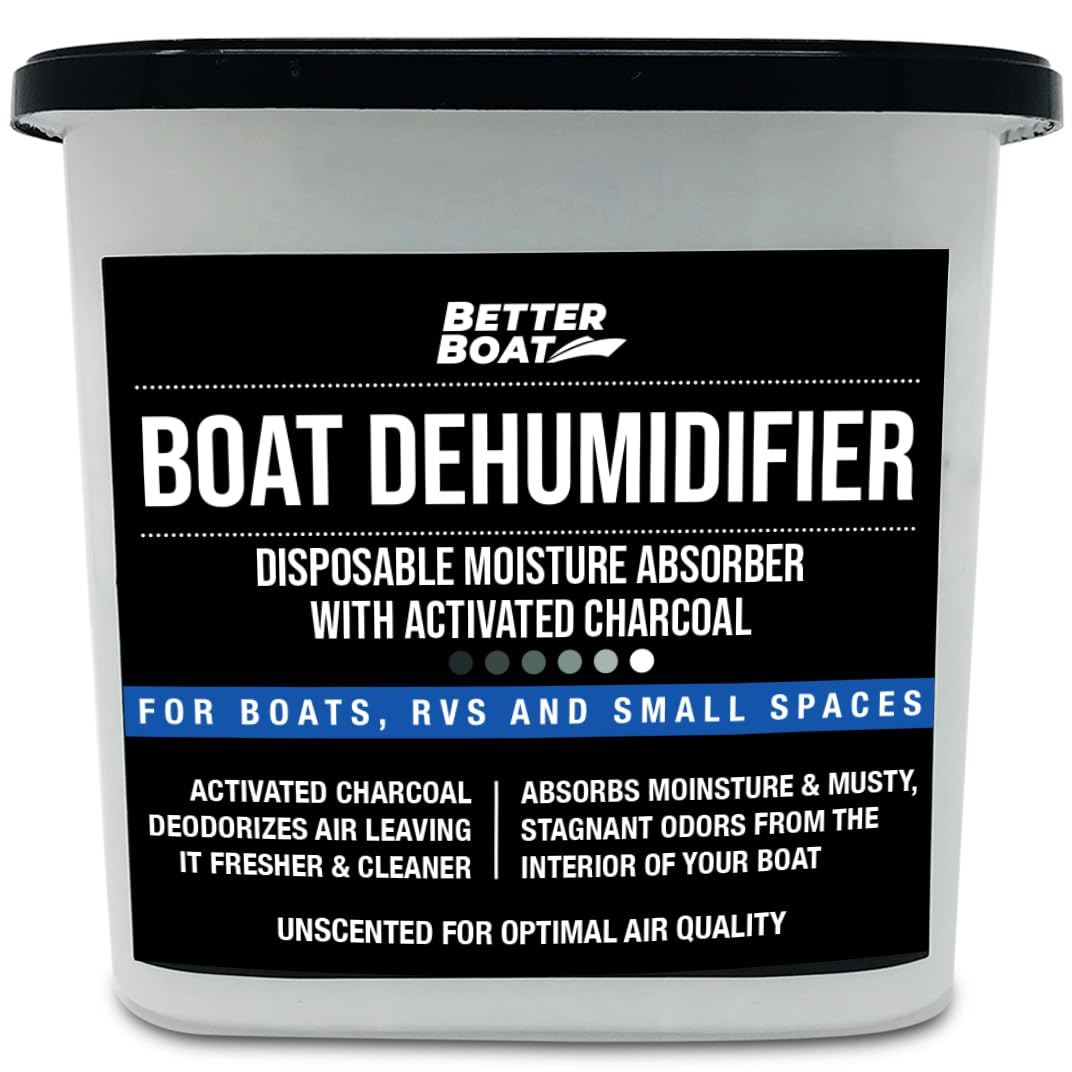 Moisture Absorber And Boat Dehumidifier, Charcoal Odor Remover For Damp Smell And Humidity, Unscented And Fragrance-Free, 1 Pack