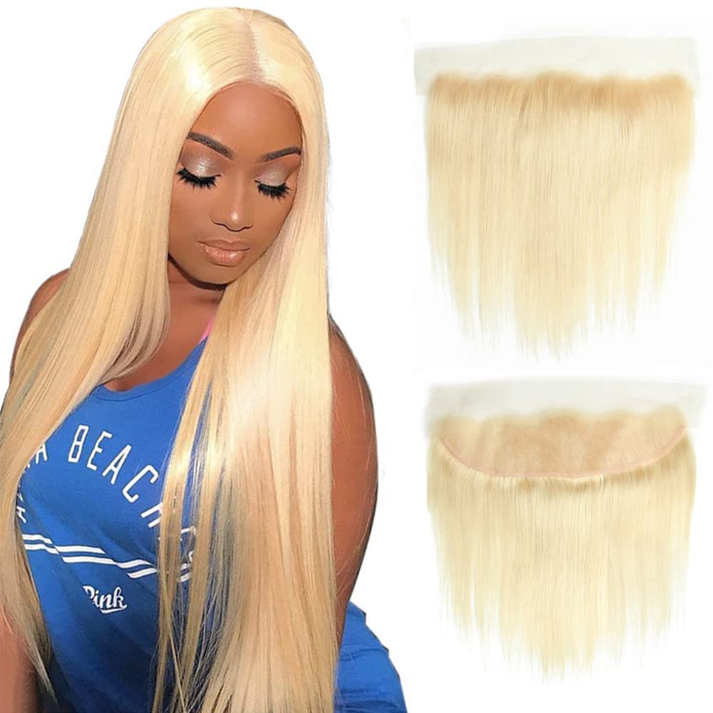 613 Frontal Straight 13x4 Transparent HD Lace Frontal Closure Ear To Ear Blonde 2A Brazilian Virgin Remy Human Hair Extension 10