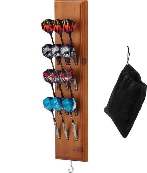 Viper Hideaway Cabinet & Steel-Tip Dartboard Ready-to-Play Bundle & Viper Dart Caddy Solid Wood Wall Mounted Dart Holder/Stand