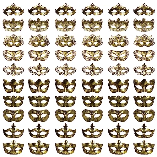 yeload Masquerade Masks 100 Bulk Vintage Masks of Masquerade Party, Venetian, Mardi Gras, Halloween, Masks for Women, Men