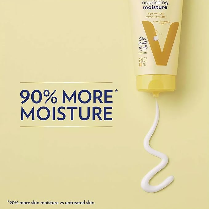 Vaseline Lotion, Intensive Care Nourishing Moisture 2-Pack – Moisturizer with Oat Extract + Ultra-Hydrating Lipids for Healing Extremely Dry Skin, 2 Oz Ea
