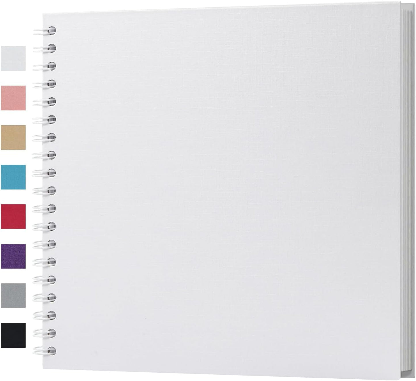 potricher 10 x 10 Inch DIY Scrapbook Album 40 Pages Hardcover Kraft Paper Scrap Book Photo Albums Memory Book for Wedding and Anniversary Family (White, 10 Inch)