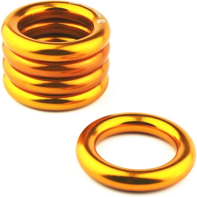 PROND Aluminum Rappel Ring, Climb Perfect Tension Aluminum Alloy O-Ring, 23KN Rappel Rings for Rock Climbing Arborist and ...