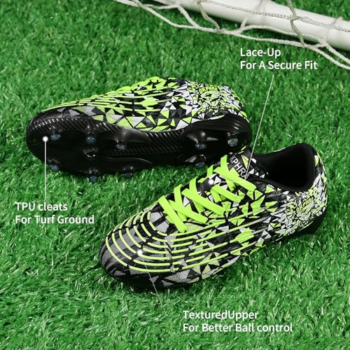 OKPHRA Kids Soccer Cleats Boys Girls Trainning Football Shoes for Little/Big Kid Outdoor Indoor Firm Ground Athletic Turf ...