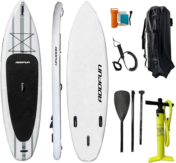 Addfun Inflatable 10'6 Stand Up Paddle Board W/ Durable 6”(15cm) double layer