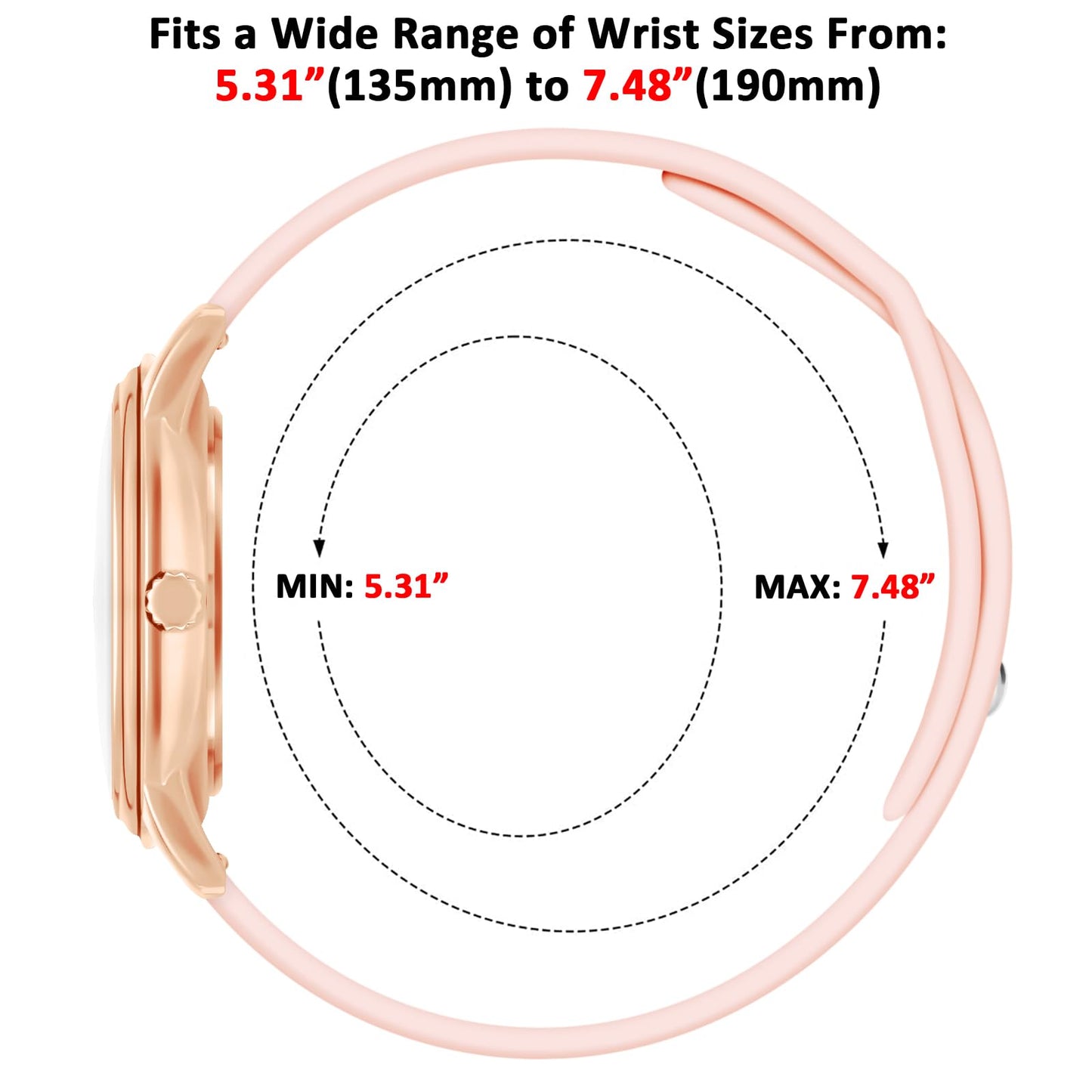 TKIIOER Nurse Watch for Nurse Medical Professionals Students Women Men, 50M Waterproof 12/24 Hour Military Time Luminous Easy Read Dial, Second Hand Watch for Nursing(Pink)